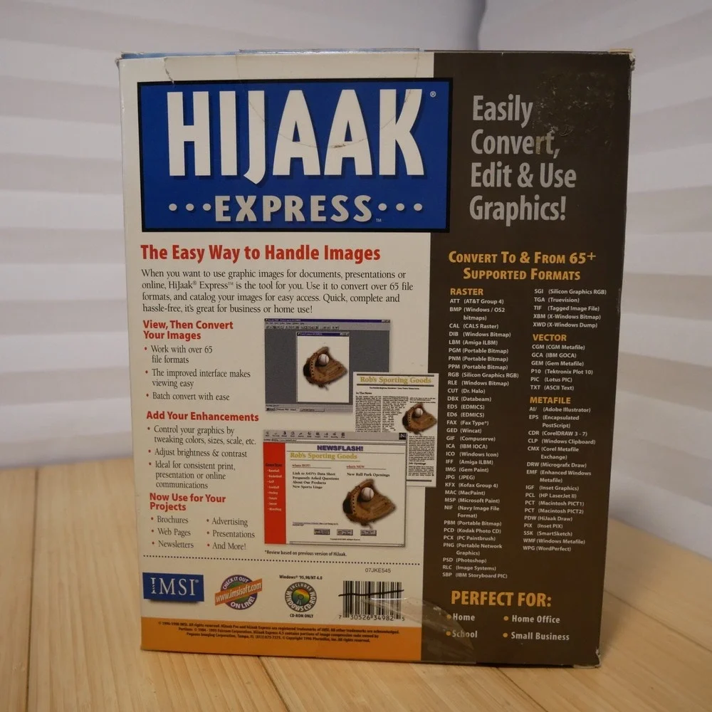 Quarterdeck Hijaak‎ Express Graphics Conversion - Windows 95, 98, NT 4.0 CD-ROM